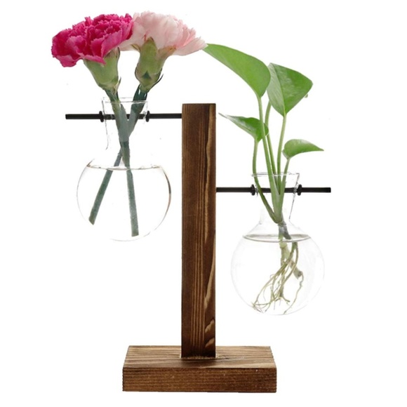 Desktop Glass Planter 2 Tier Bulb Vase - Picture 3 of 6